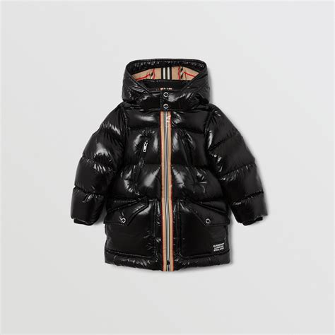 burberry icon stripe trim hooded puffer coat|Women’s Puffer Jackets .